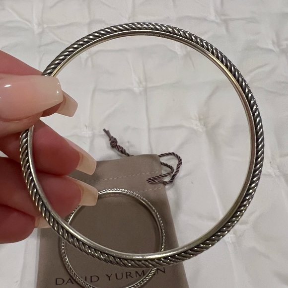 Authentic David Yurman sterling silver cable bangles (2), small - Picture 3 of 6